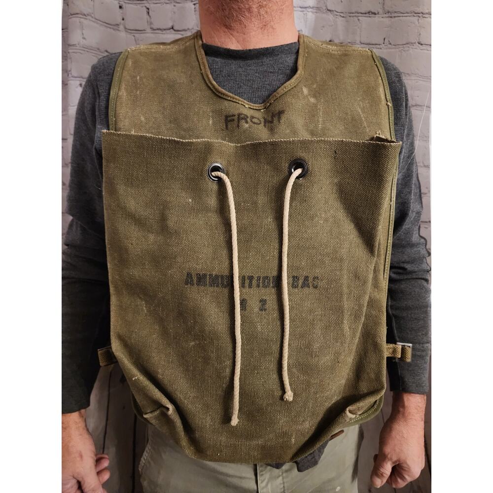 Rare .50 Cal. Canvas Ammo Can Pack. Backpack